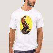T-shirt Travailleur de construction Jackhammer Oval (Devant)