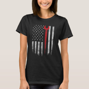 T-shirt Travailleur de fer patriotique USA Drapeau Travail