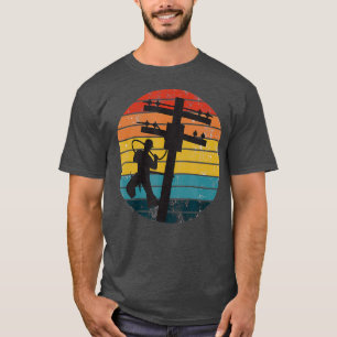 T-shirt Travailleur de ligne de chemise Retro vintage