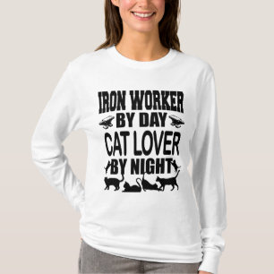 T-shirt Travailleur du fer drôle le jour, amoureux des cha