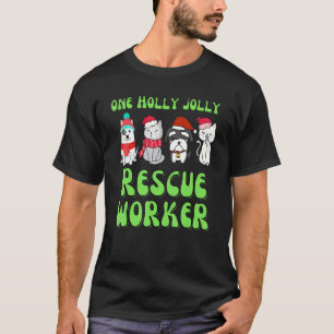 T-shirt travailleur d'un refuge pour animaux de Noël chien