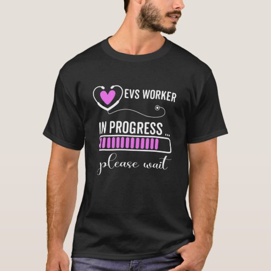 T-shirt Travailleur EVS En Cours Veuillez Attendre Le Futu (Devant)