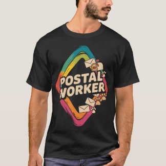 T-shirt Travailleur postal rétro livrant le courrier au qu
