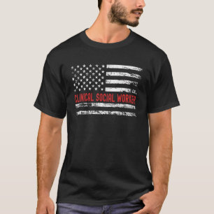 T-shirt Travailleur social clinique Drapeau États-Unis Pro