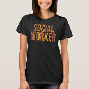 T-shirt Travailleur social Leopard Squad Cute Automne Merc