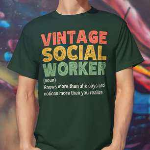 T-shirt Travailleur social vintage Travailleur social amus