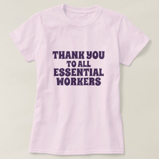 T-shirt Travailleurs Mercis essentiels (Design devant)