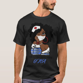 T-shirt Travailleurs Noir CNA Infirmière infirmière Afro c