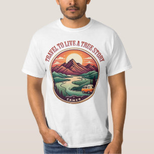 T-shirt Travel Real Story Tee — Pas de faux badge de voyag