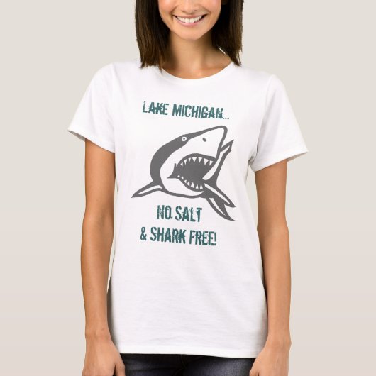 T-shirt Travel Swim Lake Michigan Pas de sel et de requin  (Devant)