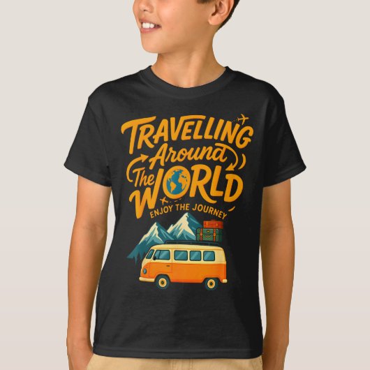 T-shirt Traveling Around The World Van Life Adventure Desi (Devant)