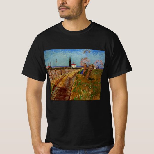 T-shirt Traversée d'un champ, Willows par Vincent van Gogh (Devant)