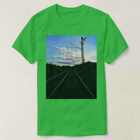 T-shirt Traverses de train beau ciel (Design devant)