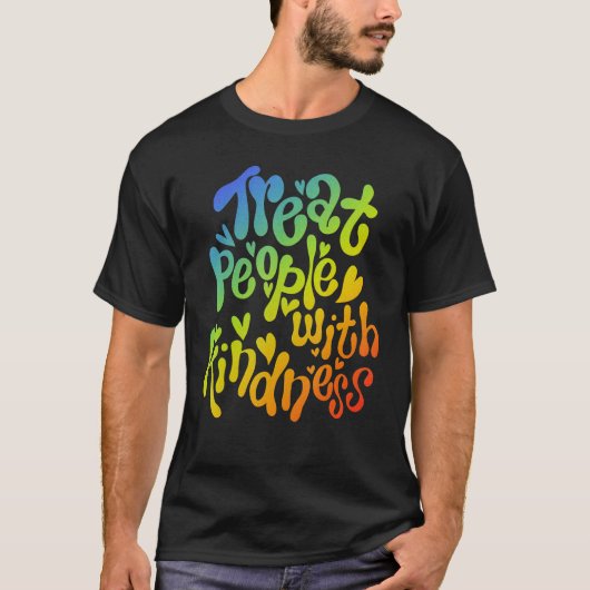 T-shirt Treat People With Kindness Anti Bullying Rainbow P (Devant)