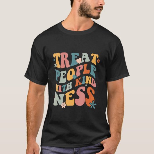 T-shirt Treat People With Kindness Mindset Groovy (Devant)