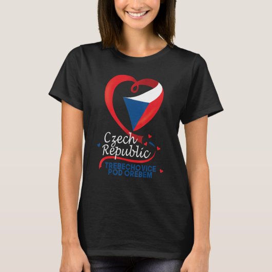 T-shirt Trebechovice Pod Orebem République tchèque Drapeau (Devant)