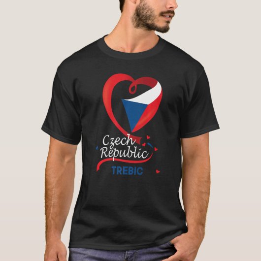 T-shirt Trebic République Tchèque Drapeau Cardiaque Lion C (Devant)