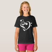 T-shirt Treble Clef Bass Clef Heart Music Lover (Devant entier)