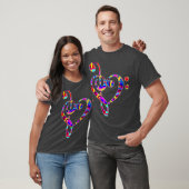 T-shirt Treble Clef Heart Love Valentines Day Music (Unisexe)
