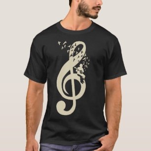 T-shirt Treble Clef Music Banjo Vintage