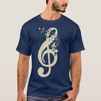 T-shirt Treble Clef Music Guitare électrique Vintage