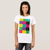 T-shirt Treble Clef Music Motif brillant coloré (Devant entier)