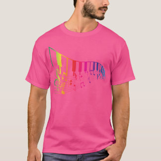 T-shirt Treble Clef Music Notes Gift Colorful Piano