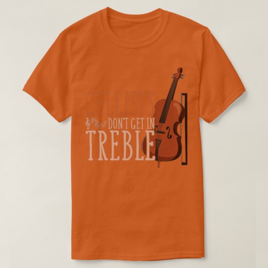 T-shirt Treble Clef Musicien Funny Cellist (Design devant)