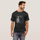 T-shirt Treble Clef Notes musicales et Fibonacci Spiral (Devant entier)