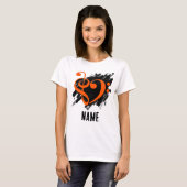 T-shirt Treble et Bass Clef Heart Orange personnalisable (Devant entier)