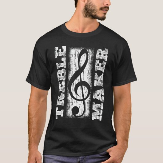 T-shirt Treble Maker - Funky Distressed Treble Clef Graphi (Devant)