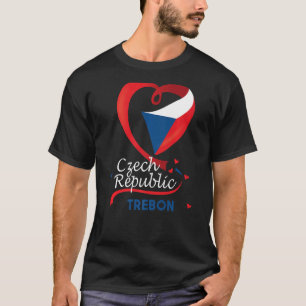 T-shirt Trebon République Tchèque Drapeau Cardiaque Lion T