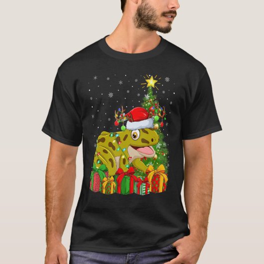 T-shirt Tree Frog   Xmas Holiday Santa Tree Frog Christmas (Devant)