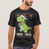 T-shirt Tree Rex Funny Tyrannosaurus Rex Christmas Pun (Devant)