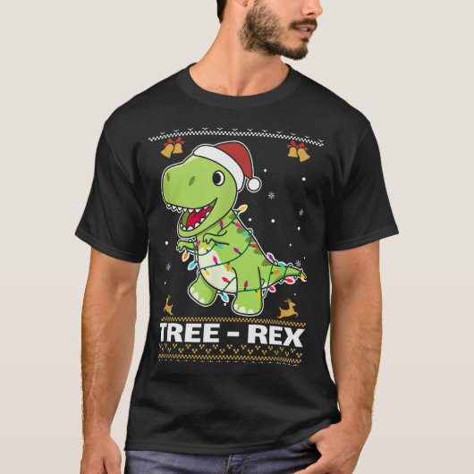 T-shirt Tree Rex Funny Tyrannosaurus Rex Christmas Pun (Devant)