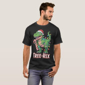 T-shirt Tree-Rex – T-Rex avec canne en sucre & lumières (Devant entier)