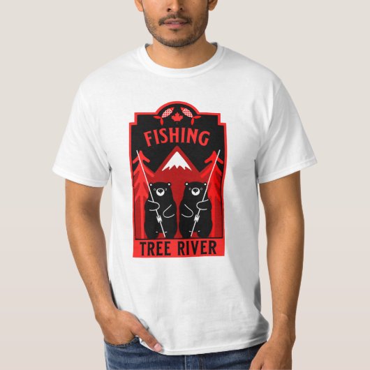 T-shirt Tree River Fishing Canada (Devant)