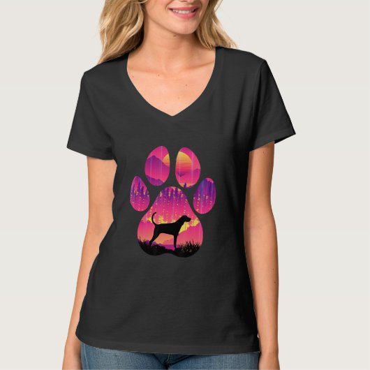 T-shirt Treeing Walker Coonhound Paw Mom Dad Dog Women Me (Devant)