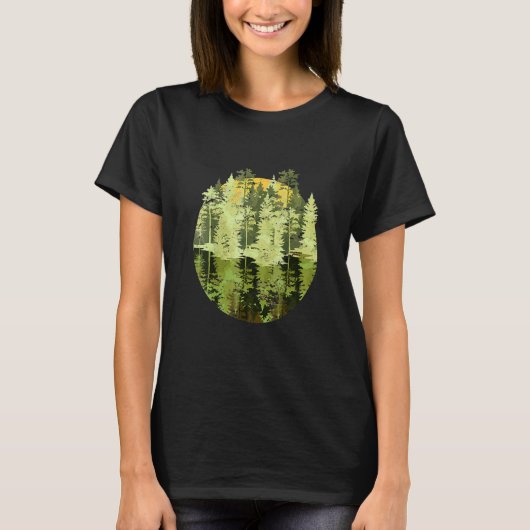 T-shirt Trees Reflection Wildlife Nature Outdoor Forest (Devant)