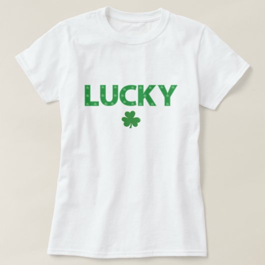 T-shirt Trèfle Chanceux Éditable Couleur St. Patrick's Day (Design devant)