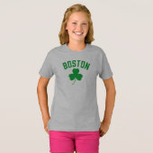 T-shirt Trèfle Chanceux Vert de Boston (Devant entier)