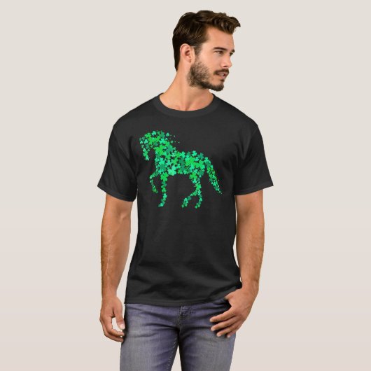 T-shirt Trèfle Cheval St. Patrick Day Fer à cheval (Devant entier)