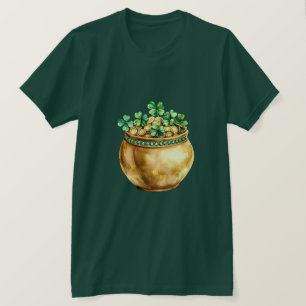 T-shirt Trèfle de Shamrock Pot d'Or Vert