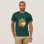T-shirt Trèfle de Shamrock Pot d'Or Vert (Devant entier)