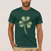 T-shirt Trèfle Glitz Or Vert (Devant)