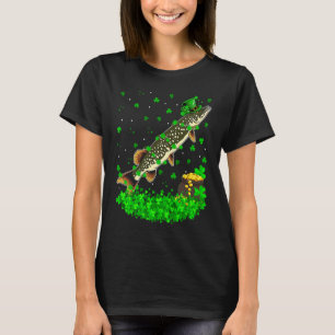 T-shirt Trèfle irlandais Leprechaun Brochet Poisson Fête d