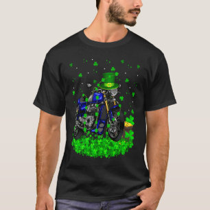 T-shirt Trèfle irlandais Leprechaun Moto Saint-Patrick