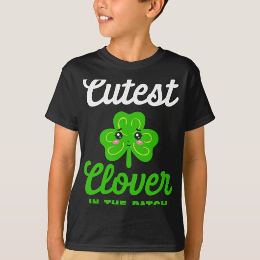 T-shirt Trèfle le plus mignon du patch Funny St. Patrick's (Devant)