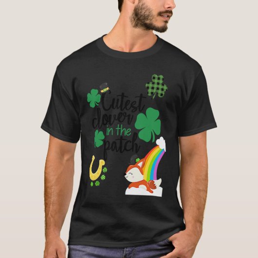 T-shirt Trèfle le plus mignon du patch Saint-Patrick Lepre (Devant)