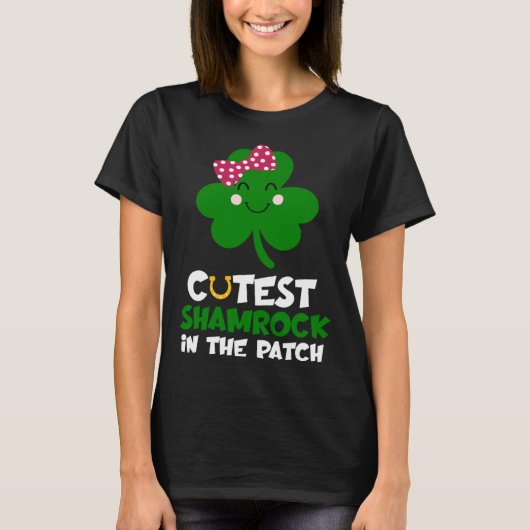 T-shirt Trèfle le plus mignon du patch St Patricks Day Enf (Devant)